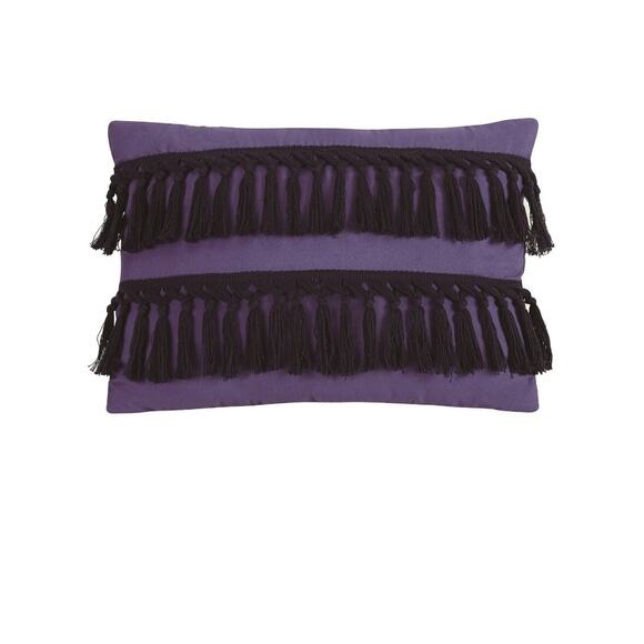 Mainstays Purple And Blue Throw Pillow. 14.5x10.5 Inches. Tassels. Decorative - Picture 1 of 4